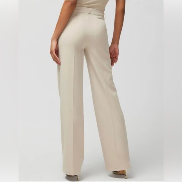 WHBM® Size 12 Luna Wide Leg Trousers in Biscotti Polyester-Spandex NEW - Picture 5 of 11